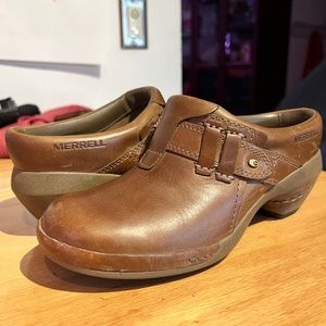 Merrell Leather Clogs "Luxe Plunge" Brindle Women's Size 6